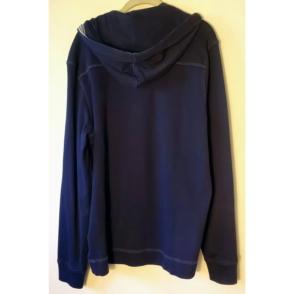 Banana Republic Pullover Black Hoodie Sweatshirt Mens L Nautical Collegiate